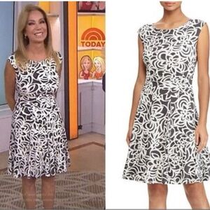 Elegant Black and White Floral Dress